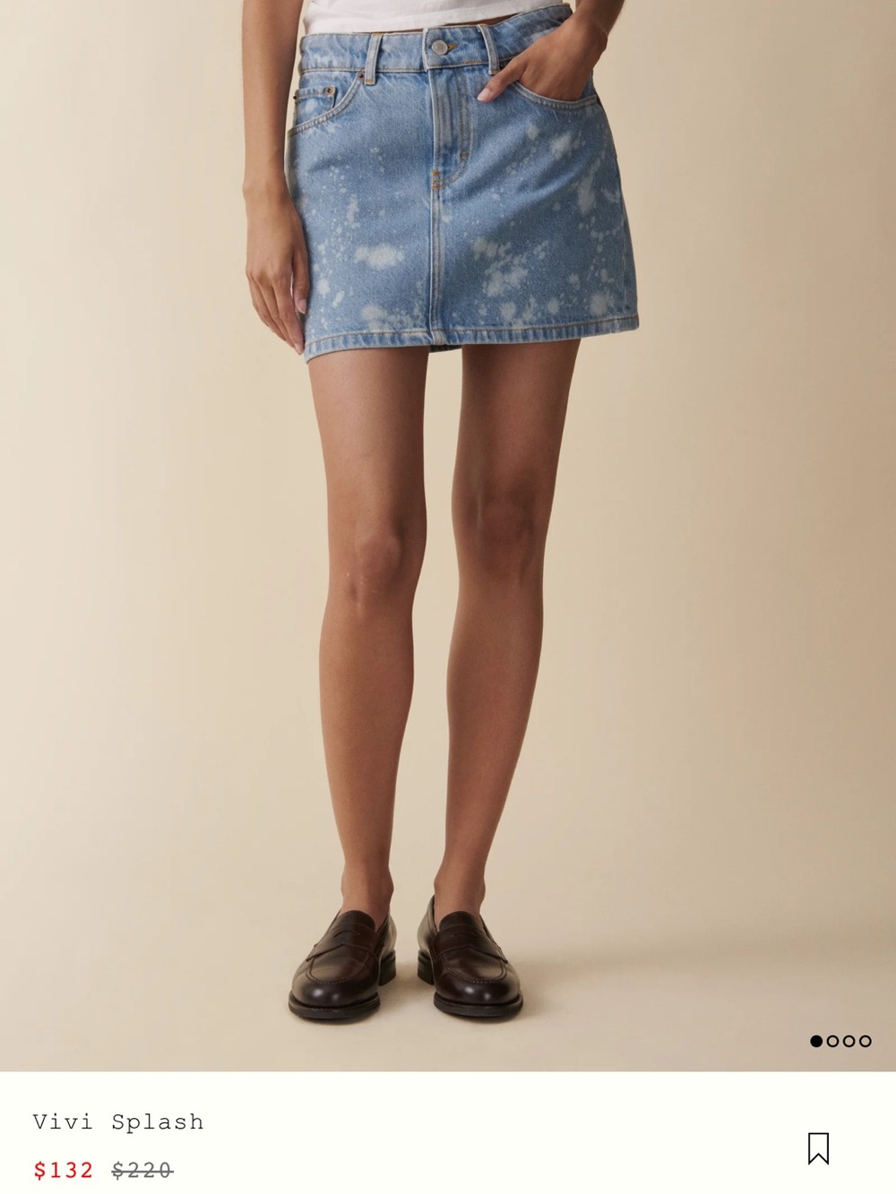 Vivi Splash Bleached Denim Mini Skirt - Light Blue